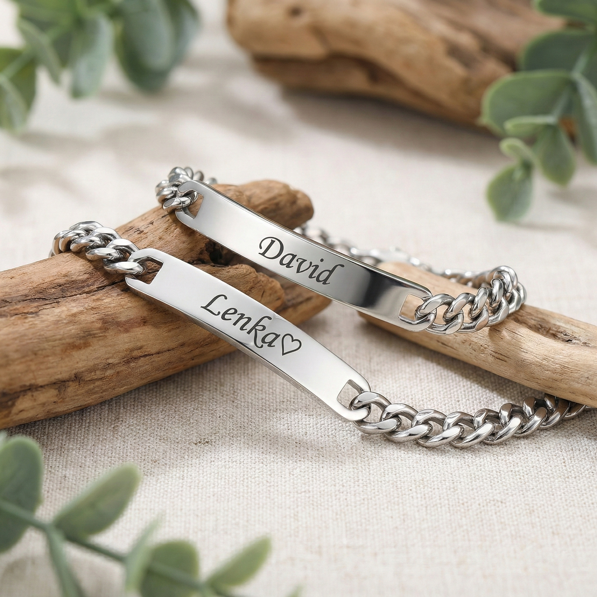 Párový Set Náramků s Vlastním Jménem