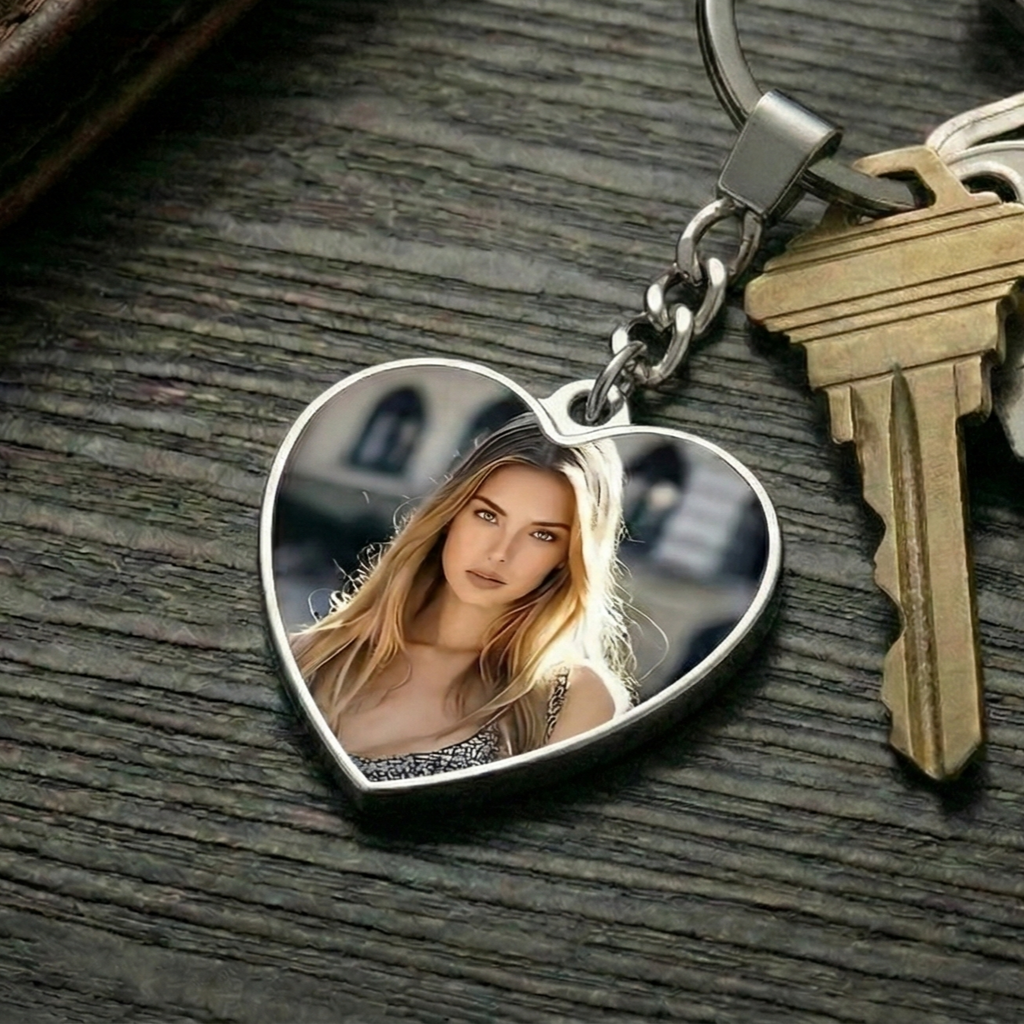 Klíčenka ve tvaru Srdce s vlastní fotkou